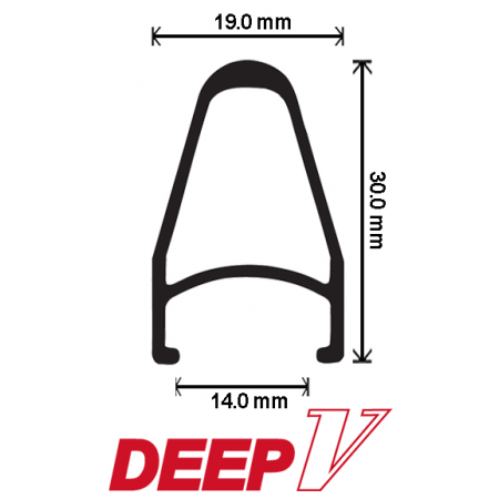 Deep V 700C - 32 to 48 holes - Non Machined Side Wall